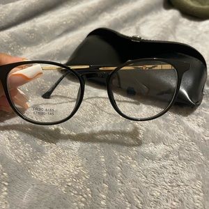 SHEIN|| Black Geometric Frame Anti-Blue Light Eyeglasses